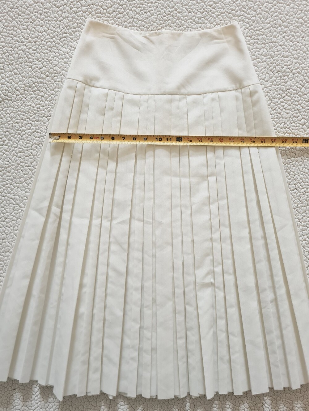 THE ROW Magdita Extended Waistband Pleated Midi Skirt In Ivory US 8 Org $1,470 - Picture 13 of 14